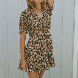 Doen Serra dress XS in silk - noir tresors de la mer print